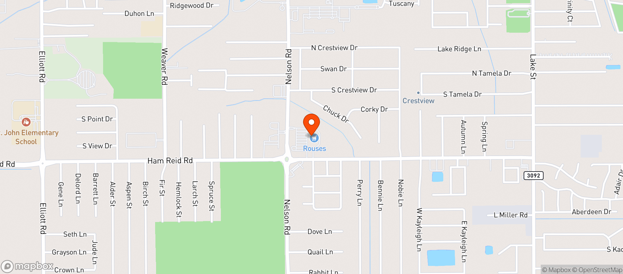 Map showing Rouses 80 Nelson Rd