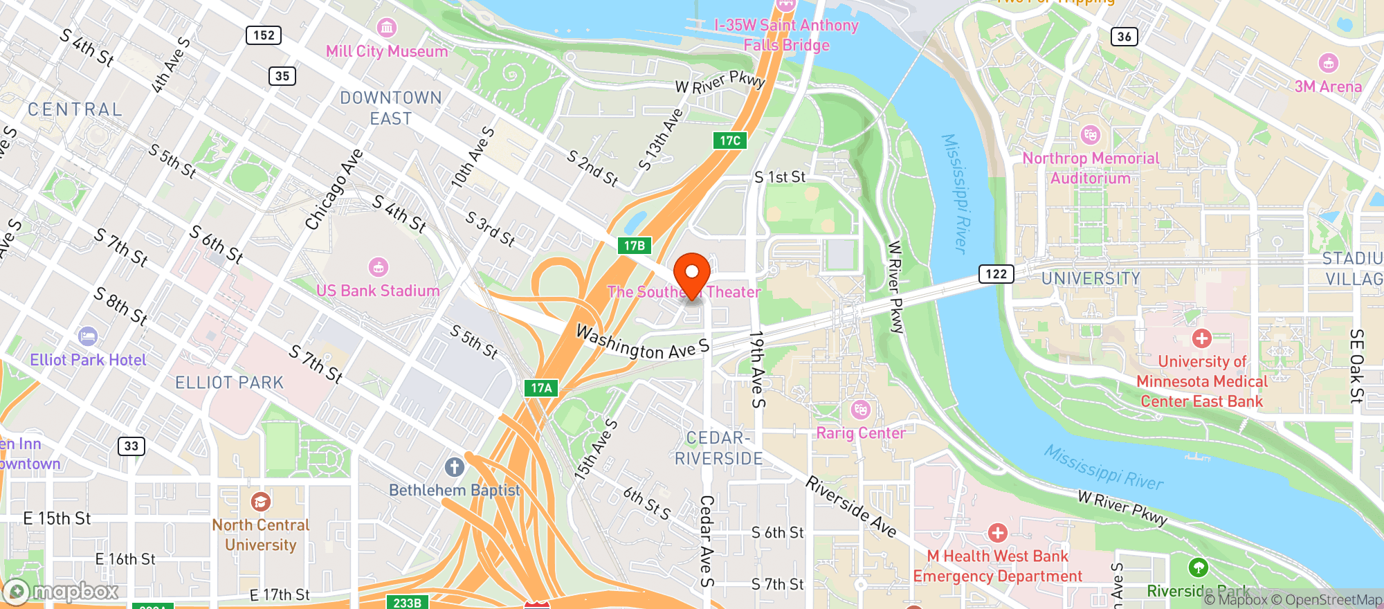 Map showing Corner Bar
