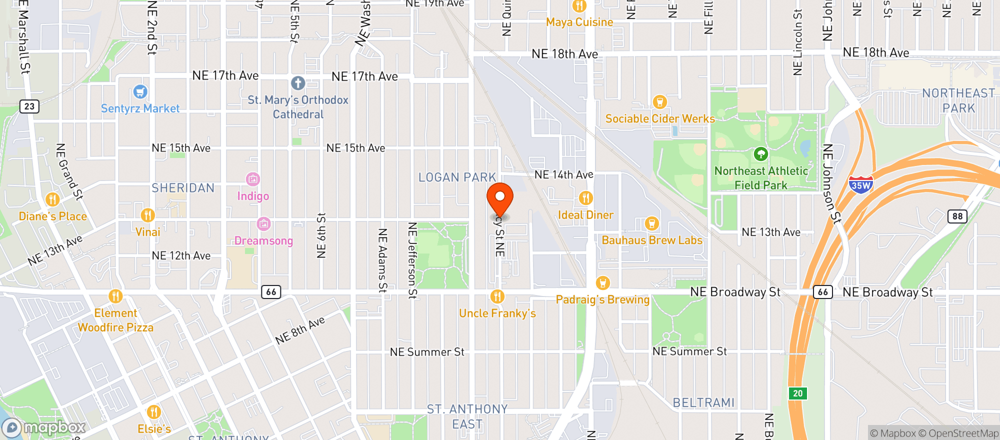 Map showing Bina's