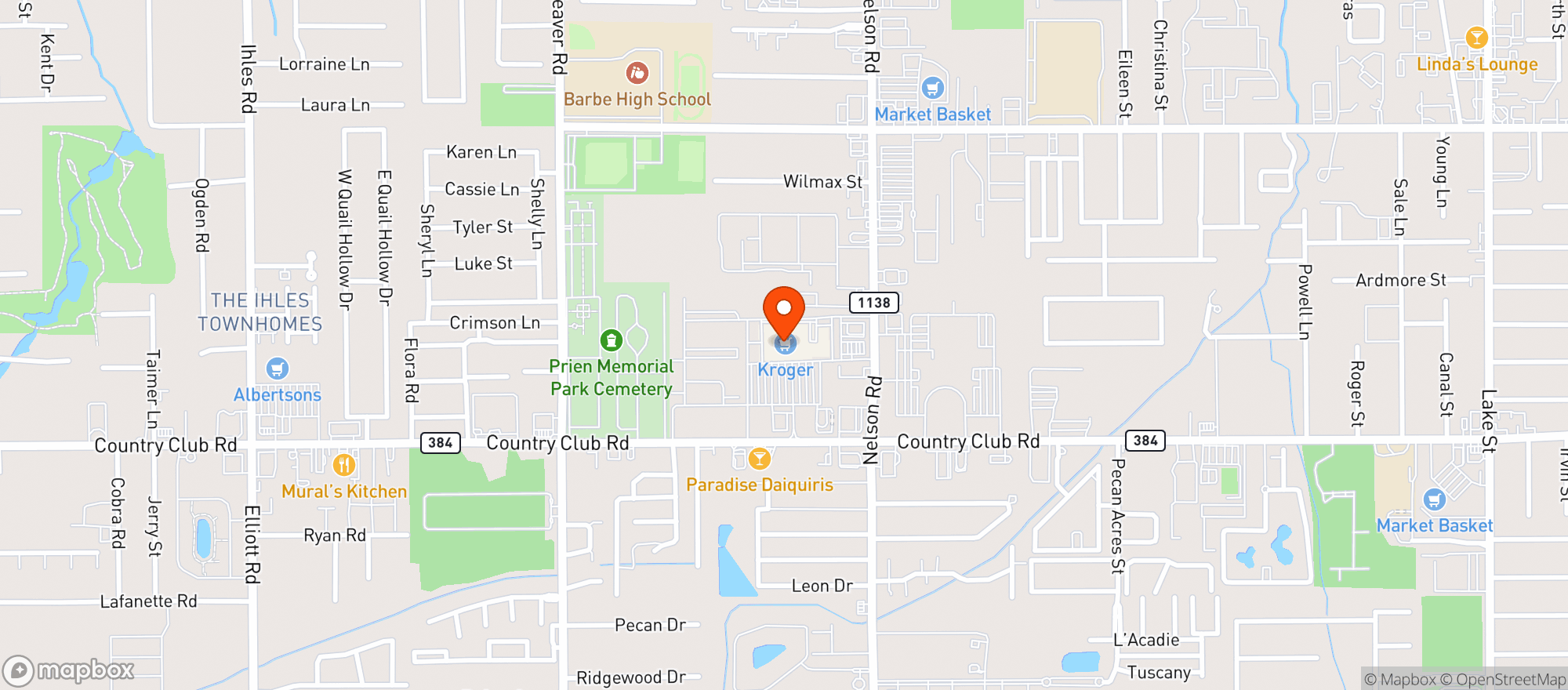 Map showing Kroger #394