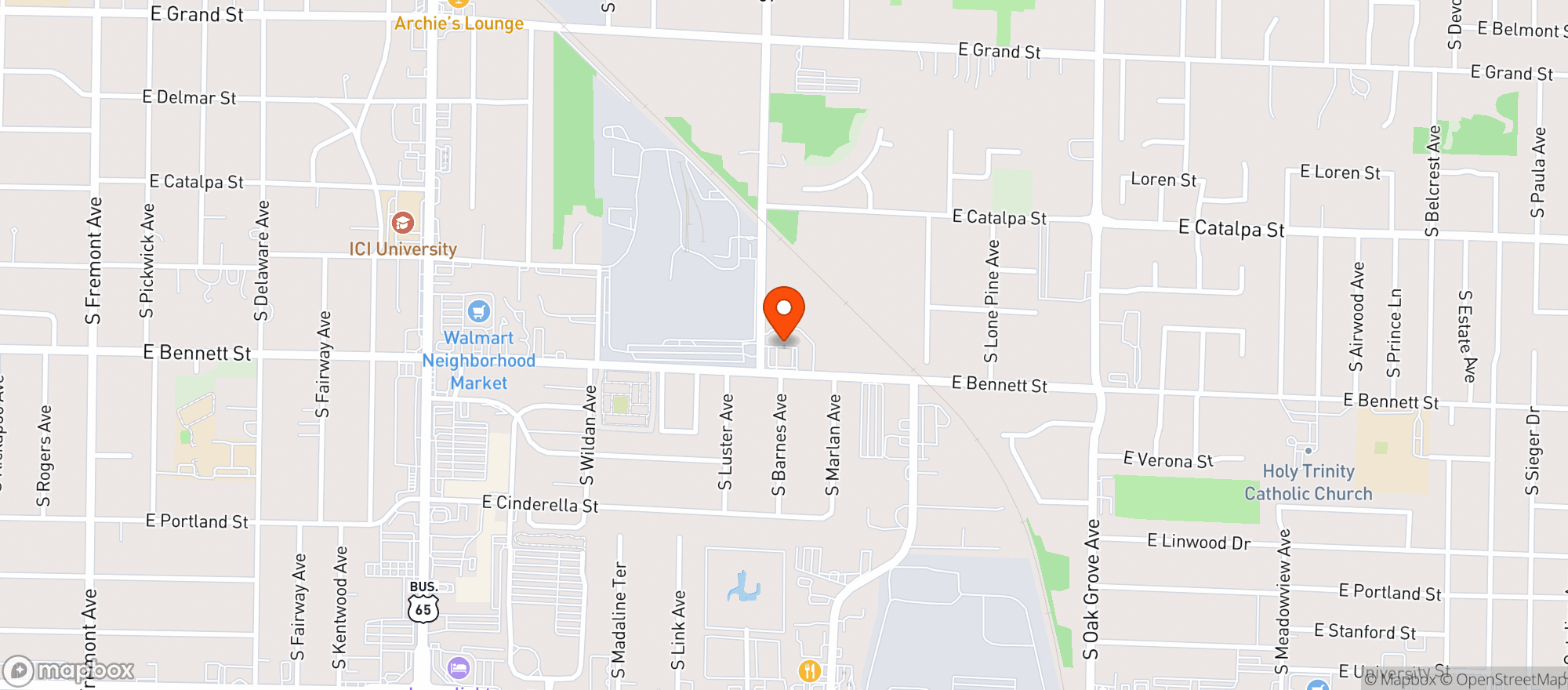 Map showing Elks Lodge #409