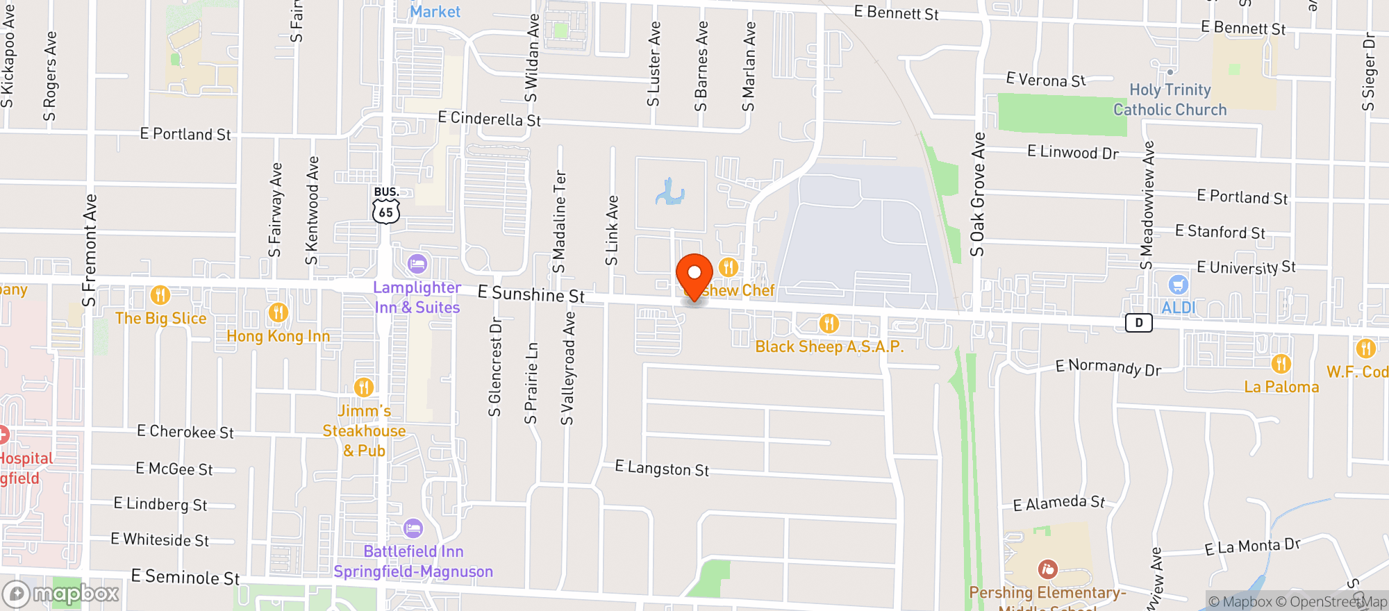 Map showing Hy Vee Food Store