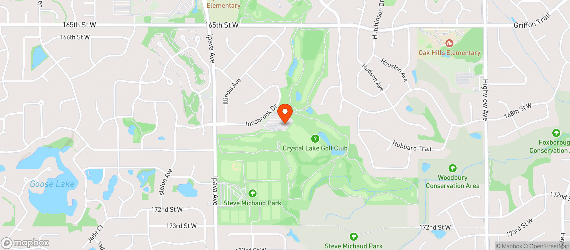 Map showing Crystal Lake Golf Club
