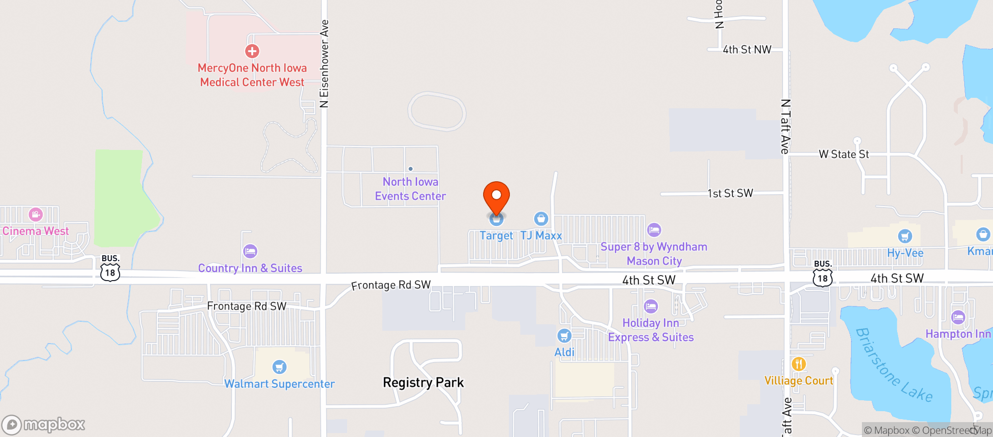 Map showing Target
