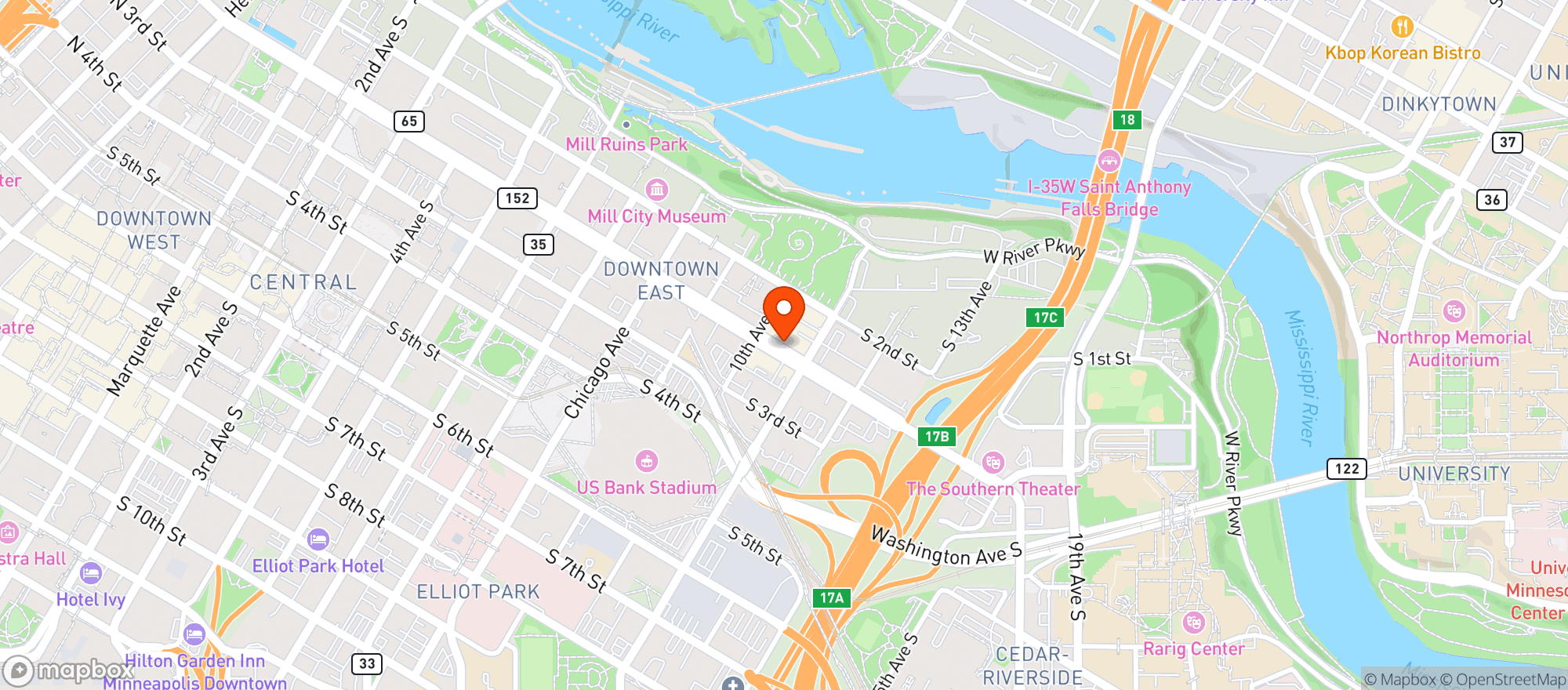 Map showing 1010 Washington Wine