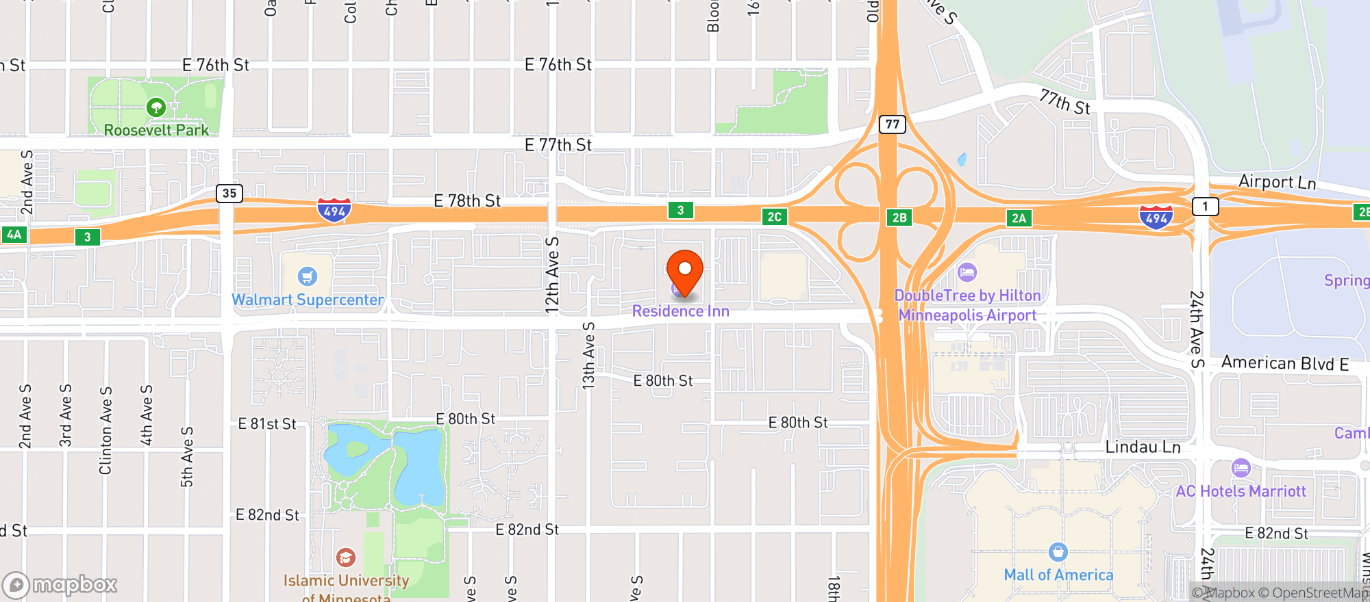 Map showing Courtyard By Marriott