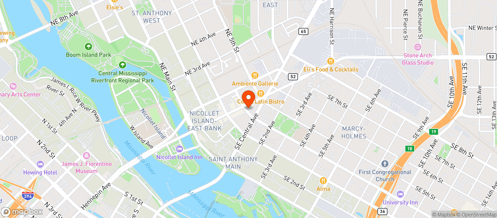 Map showing Whiteys Old Town Saloon