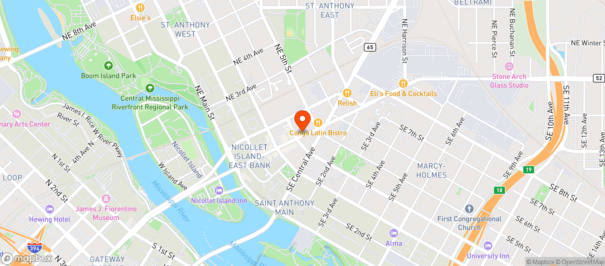 Map showing The Terminal Bar