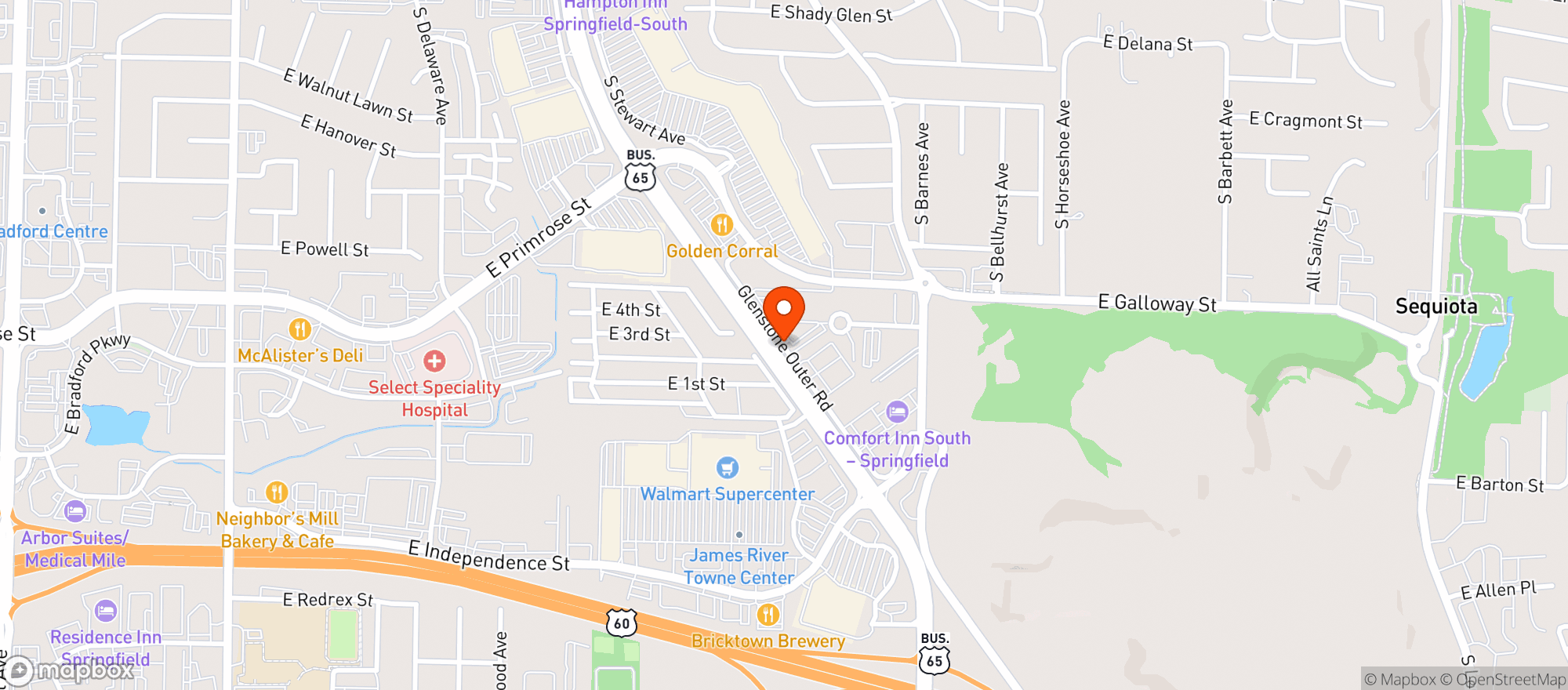 Map showing Primas Mexican