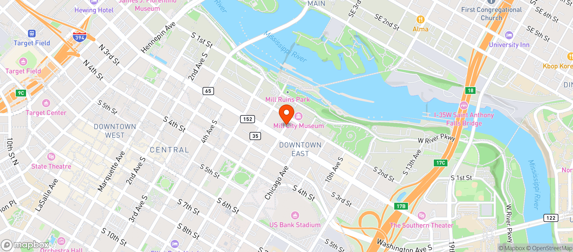 Map showing La Madre