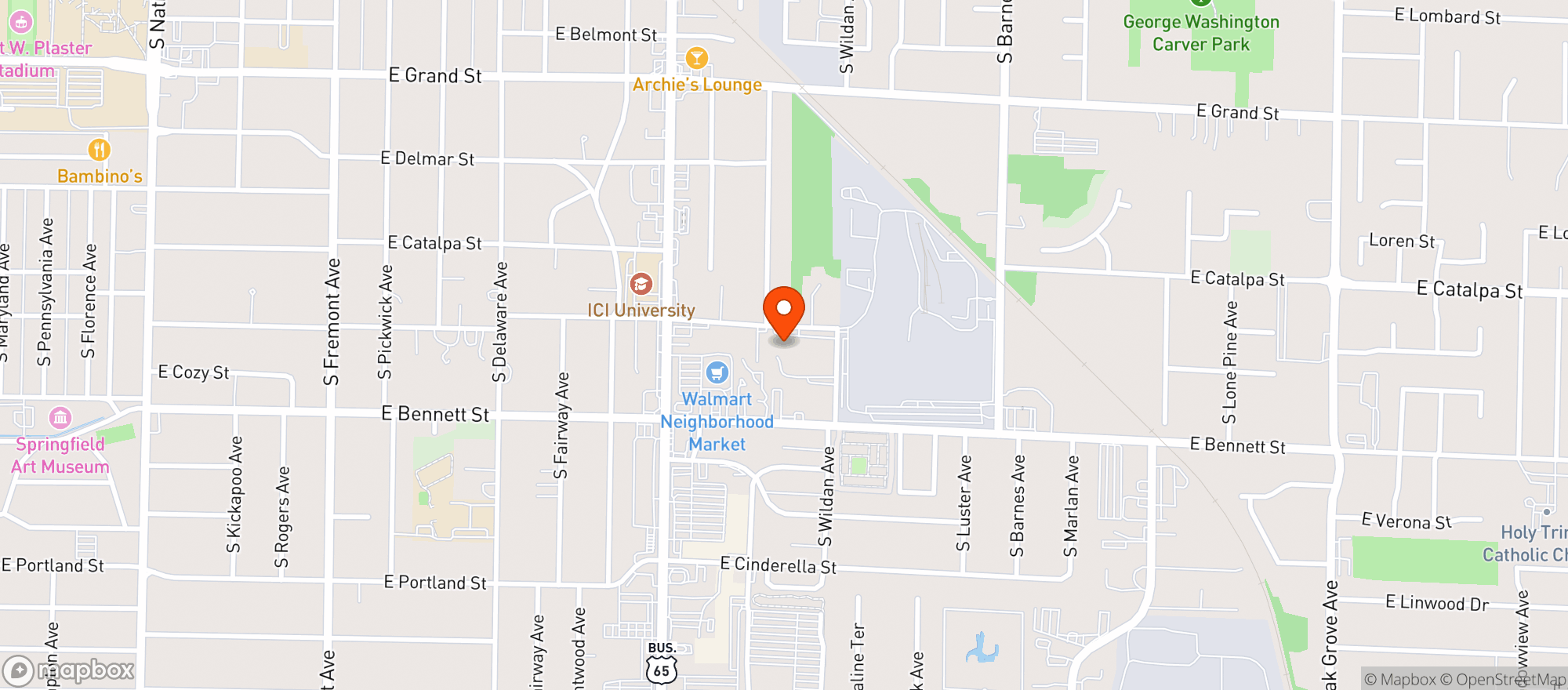 Map showing Carrie S