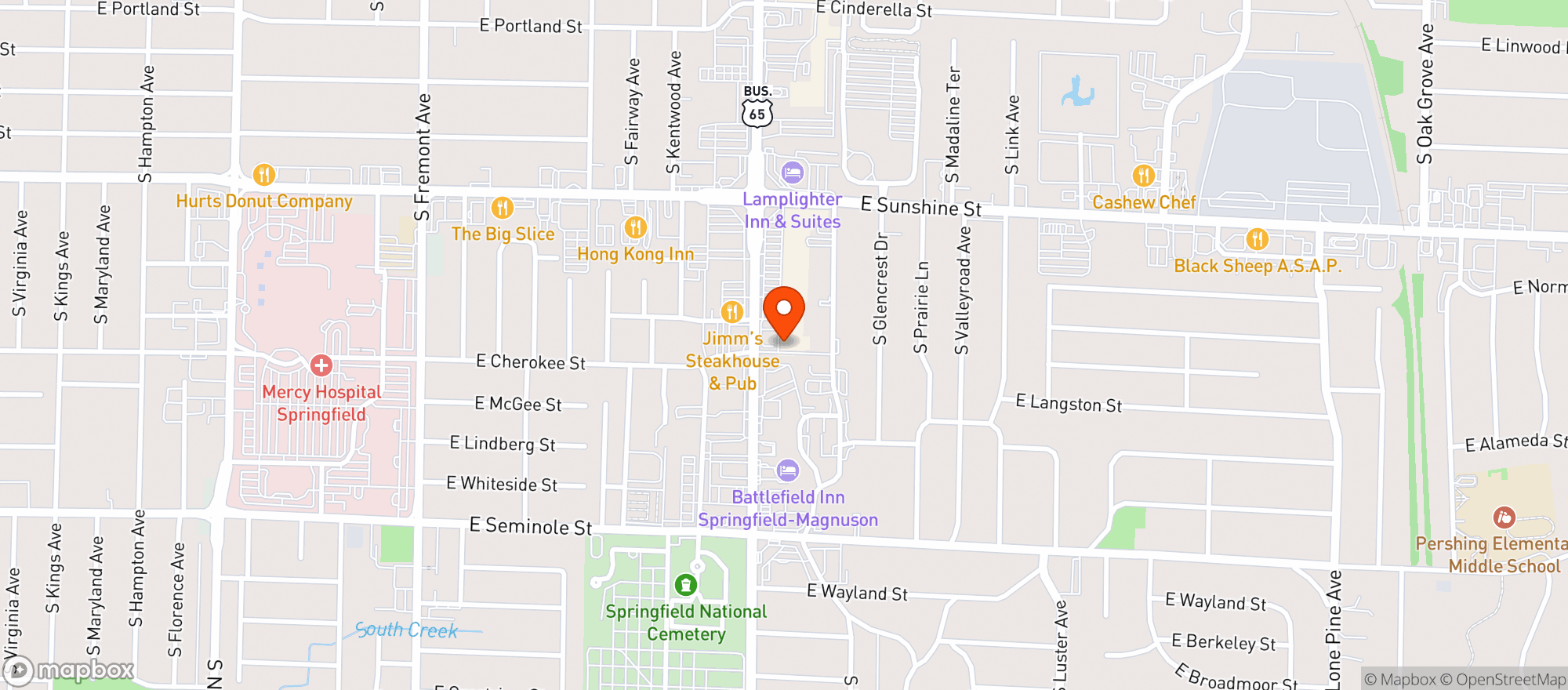 Map showing Bob & Ike S Neighborhood