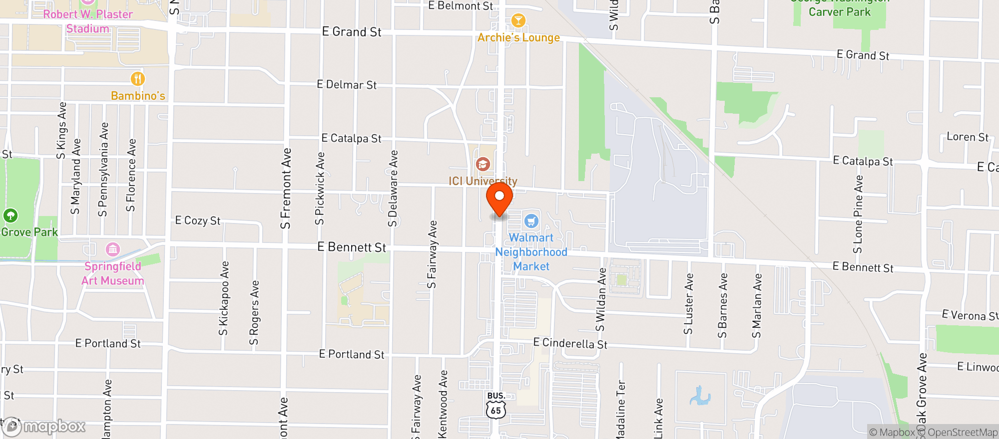 Map showing Walmart Neighborhood Mkt