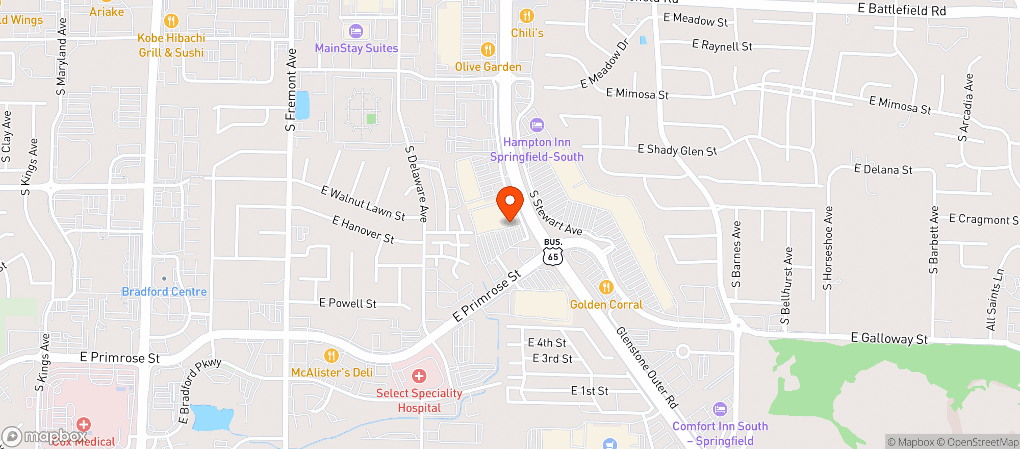 Map showing Target Store