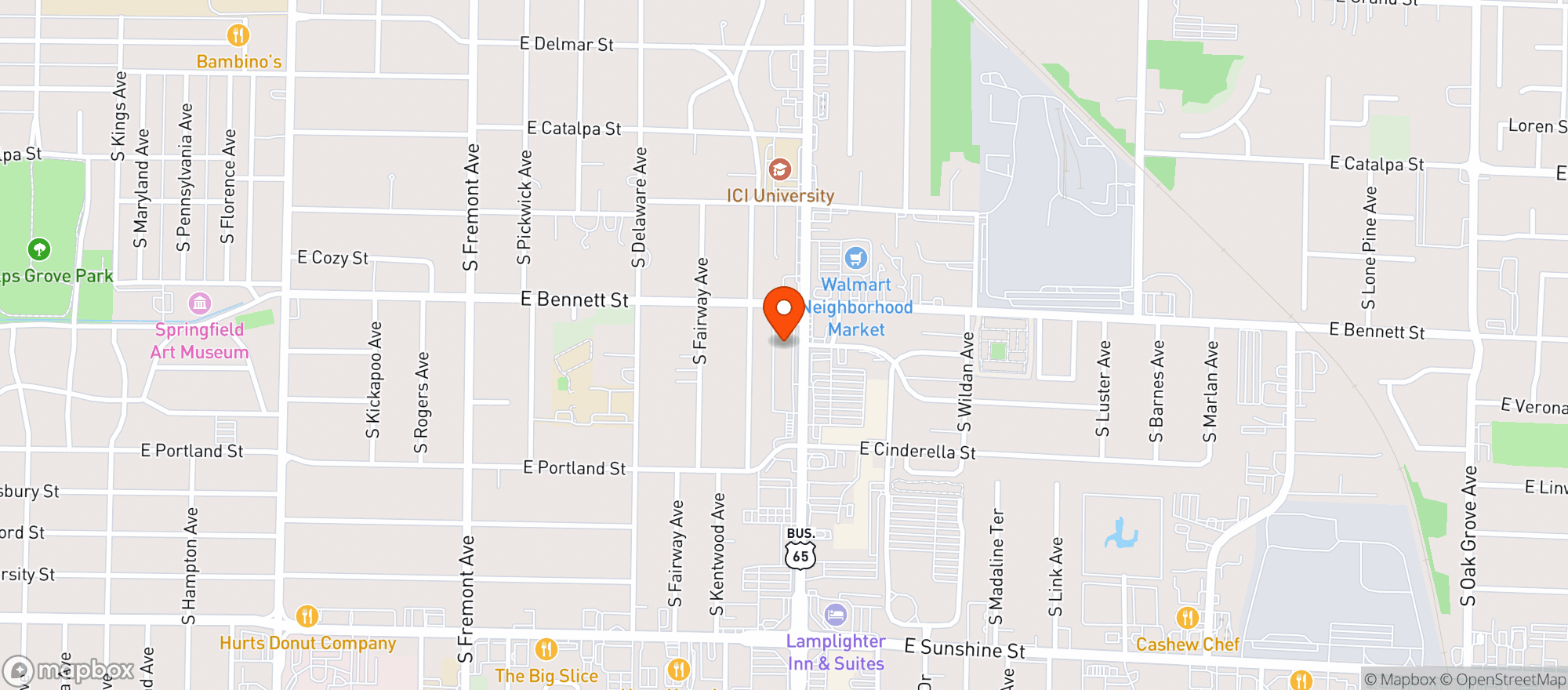 Map showing Door Dash