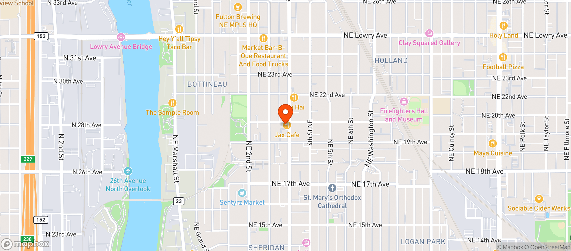 Map showing Jax Cafe