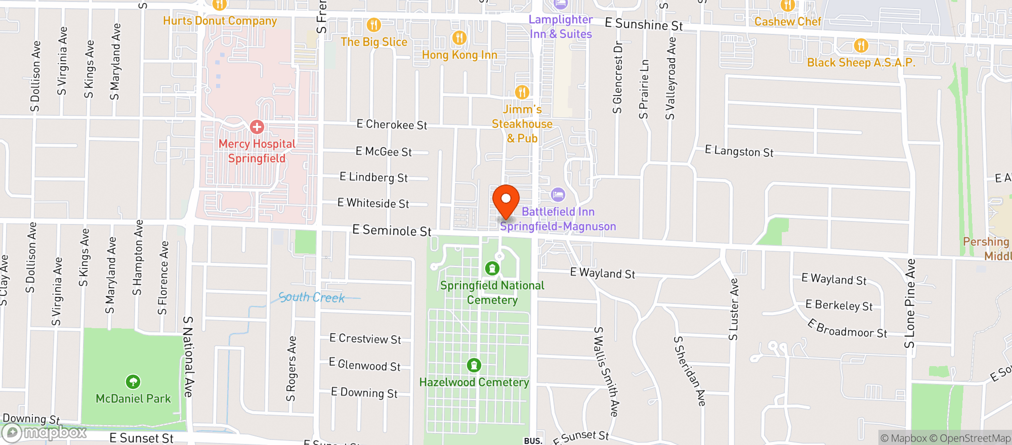 Map showing KING VAPE & TOBACCO