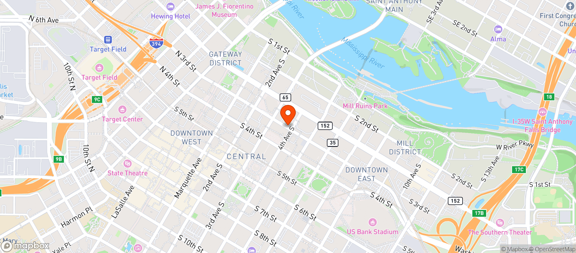 Map showing Ricks Cabaret