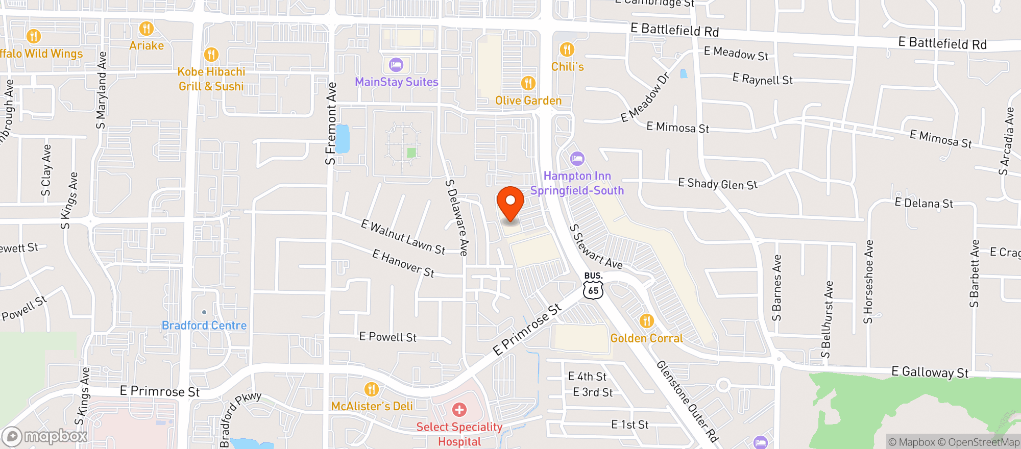 Map showing Natural Grocers Springfield [6002976]