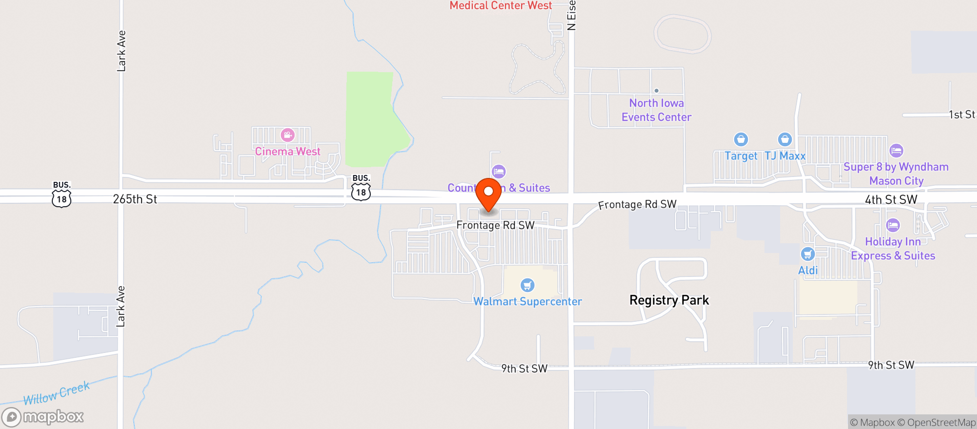Map showing Buffalo Wild Wings Gril #171