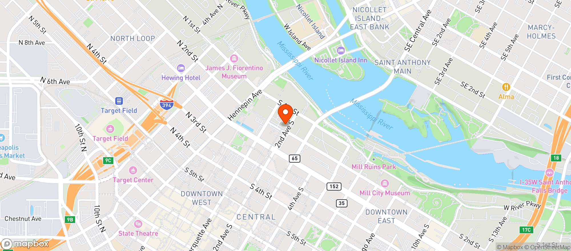 Map showing Bottle House Of Minneapolis