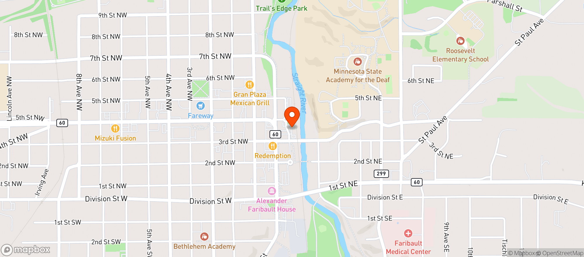 Map showing Depot Bar & Grill
