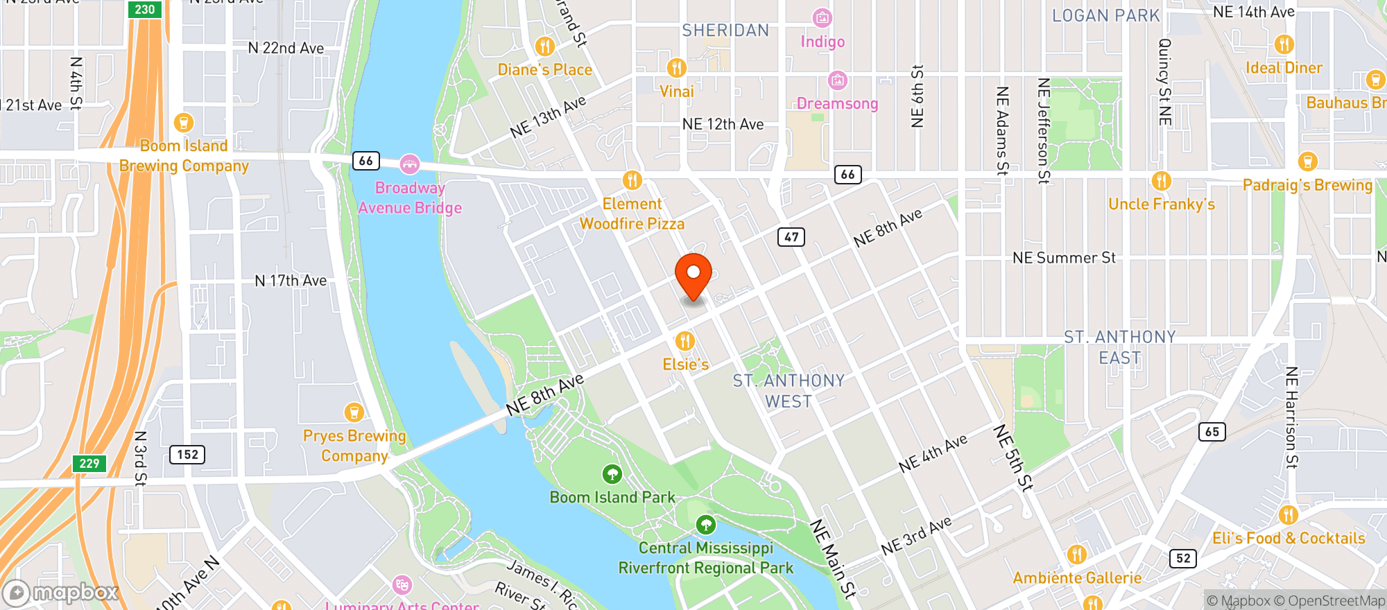 Map showing Paul's Wine & Spirits