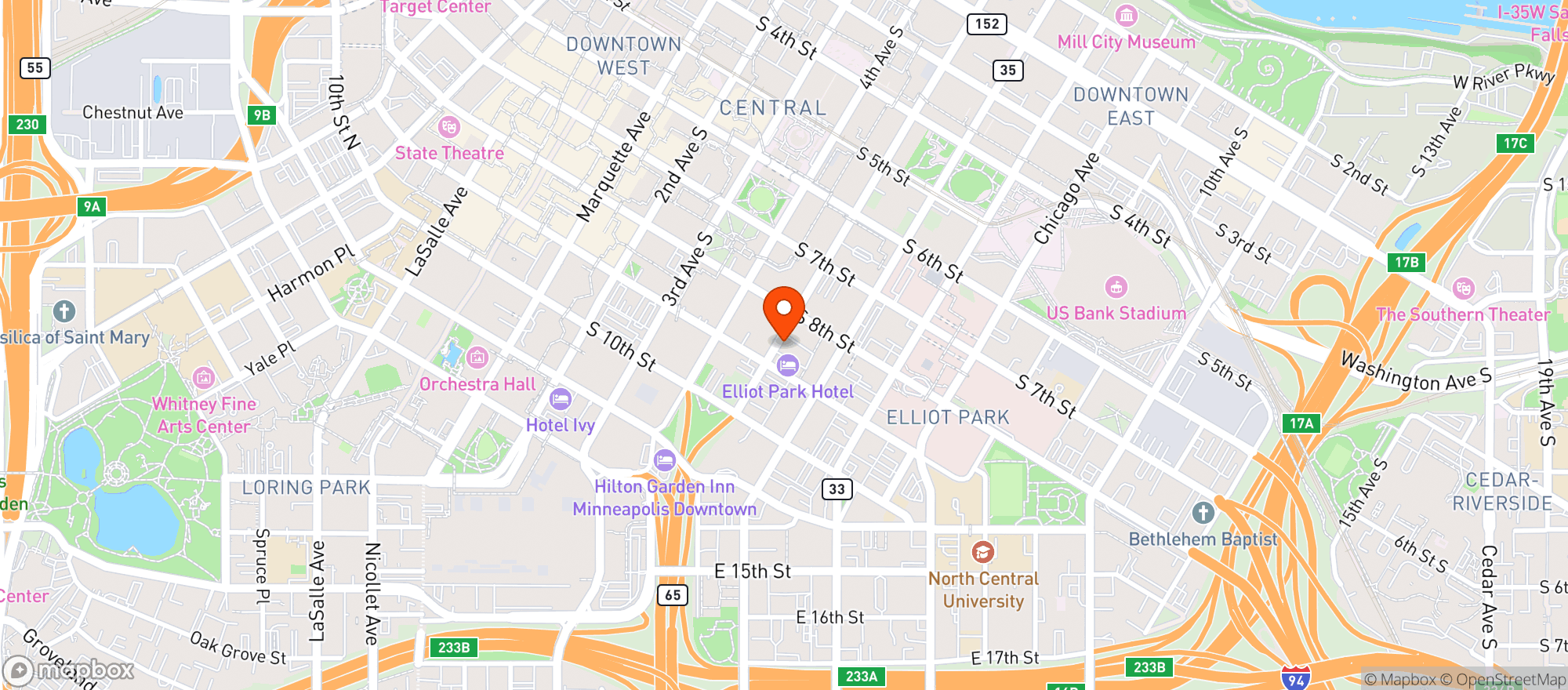 Map showing Mosaic Venue