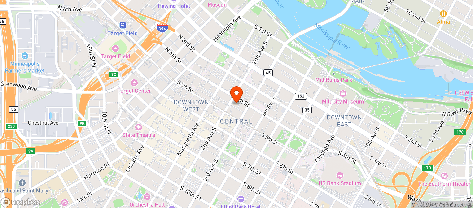 Map showing Emery Hotel