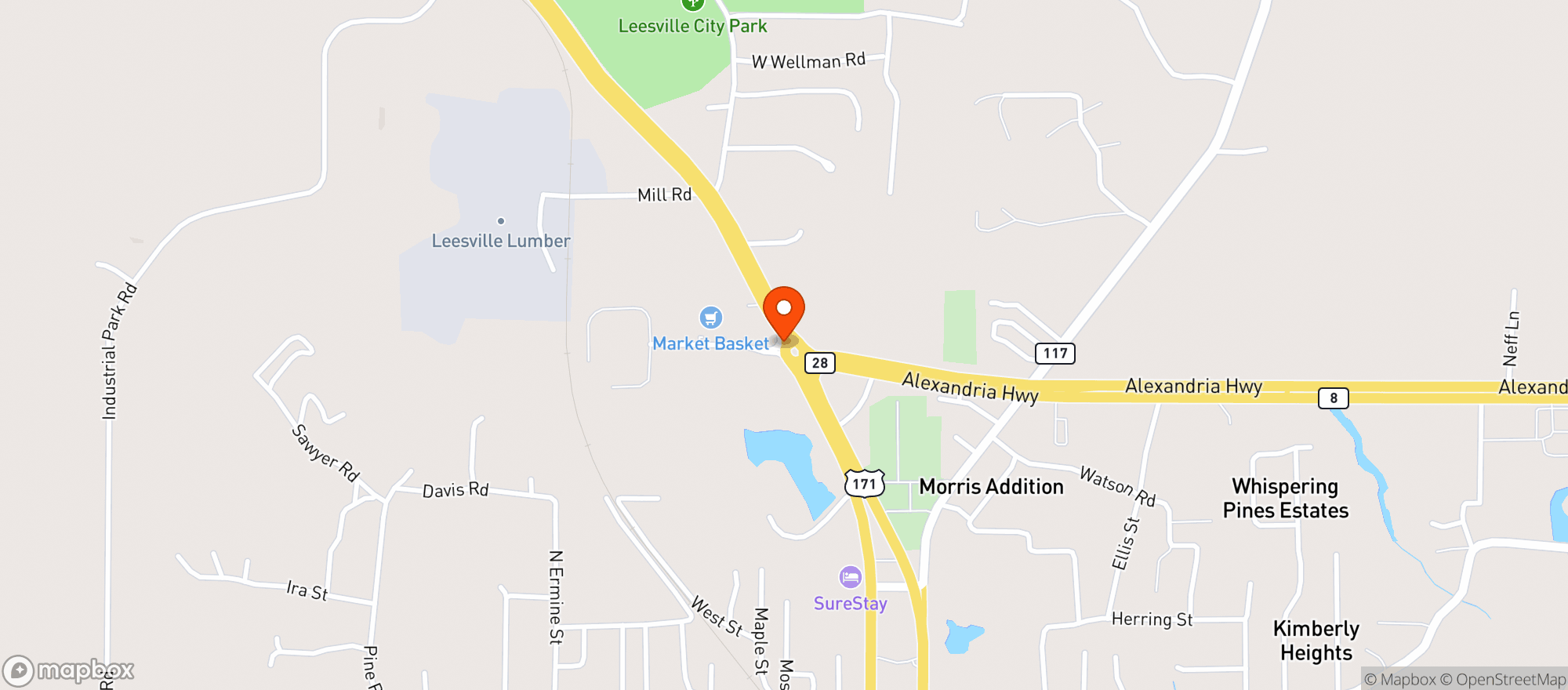Map showing Market Basket