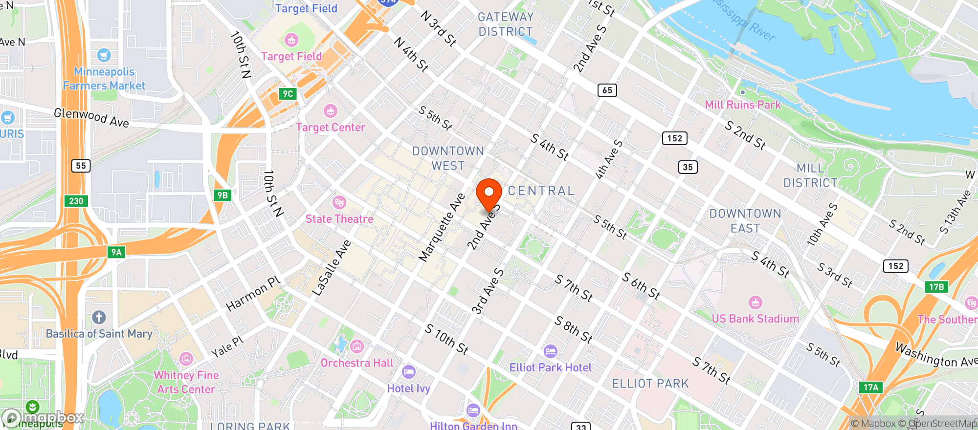 Map showing Hotel Indigo