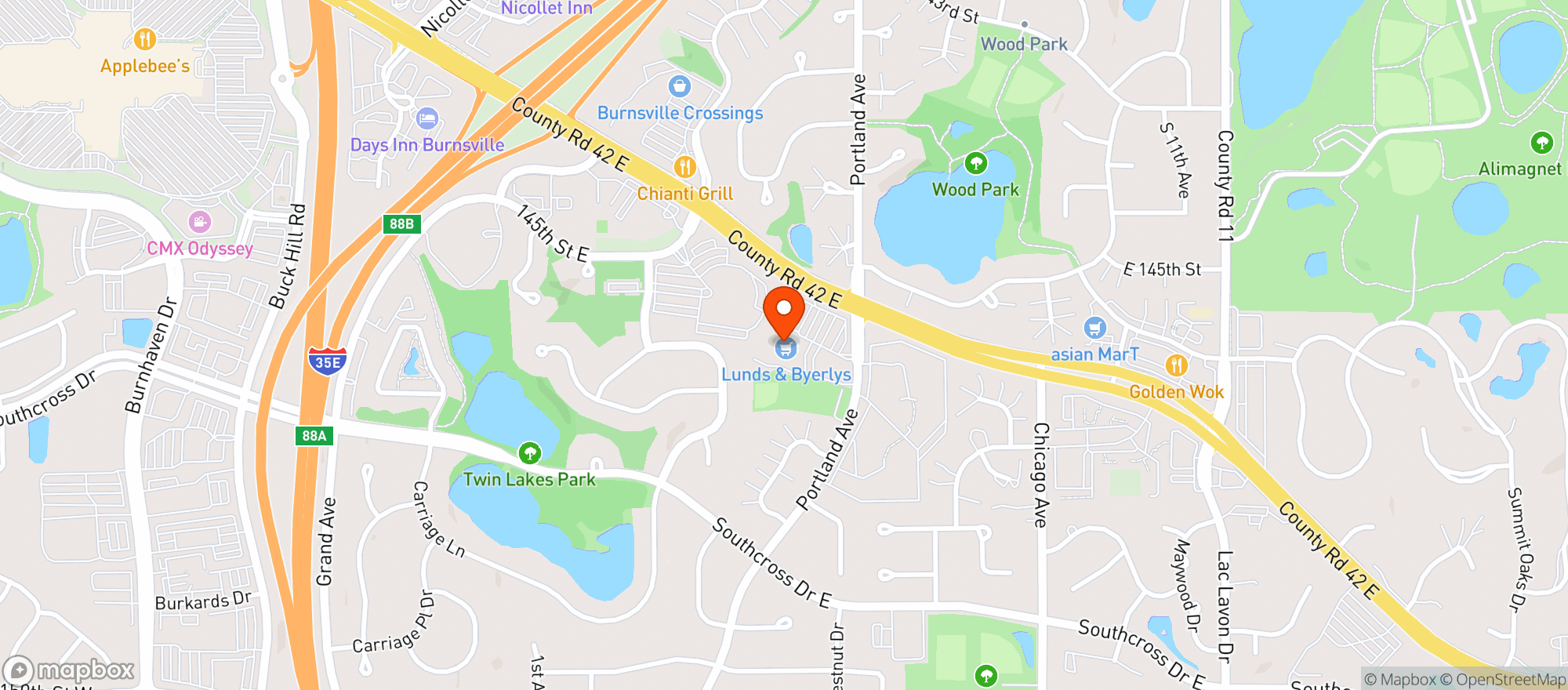 Map showing Lunds and Byerlys - Burnsville - 00819001