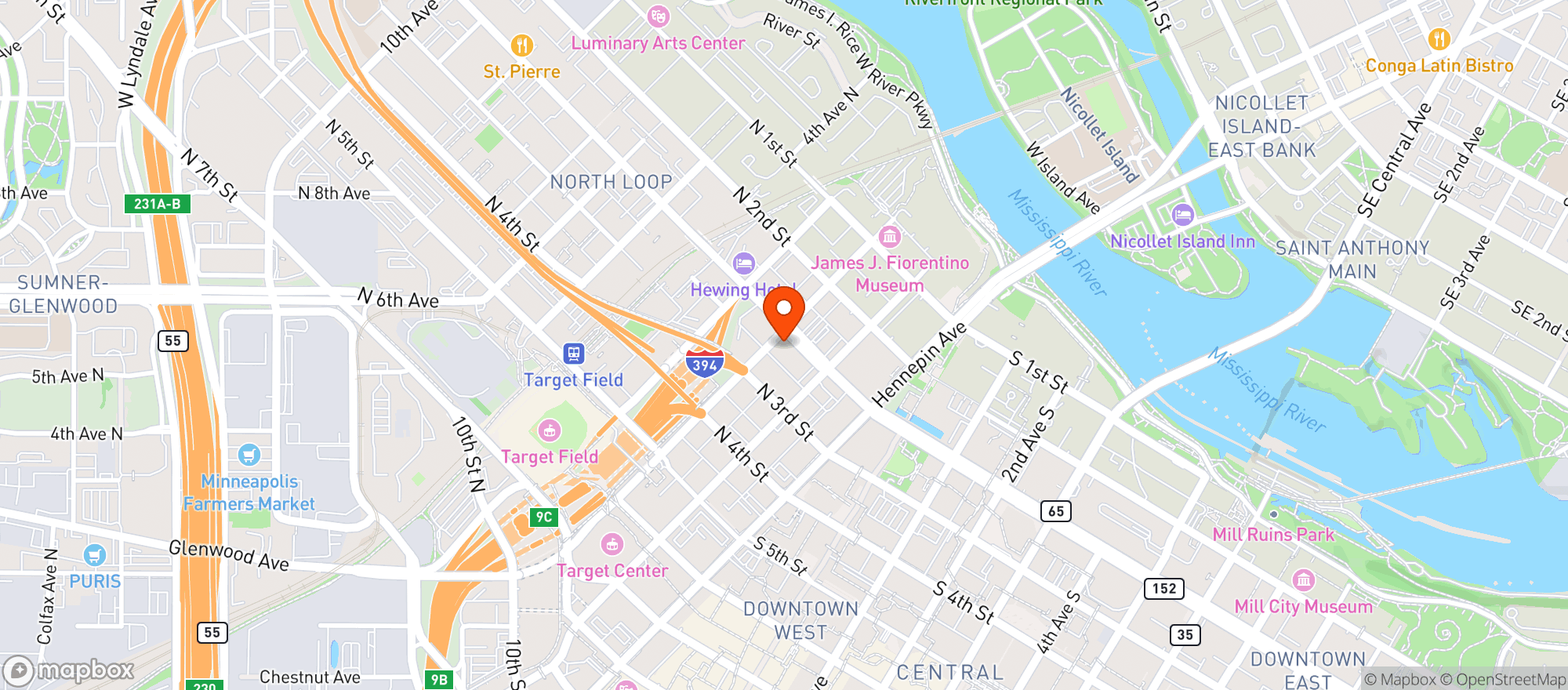 Map showing DB Graphics 2nd Ave