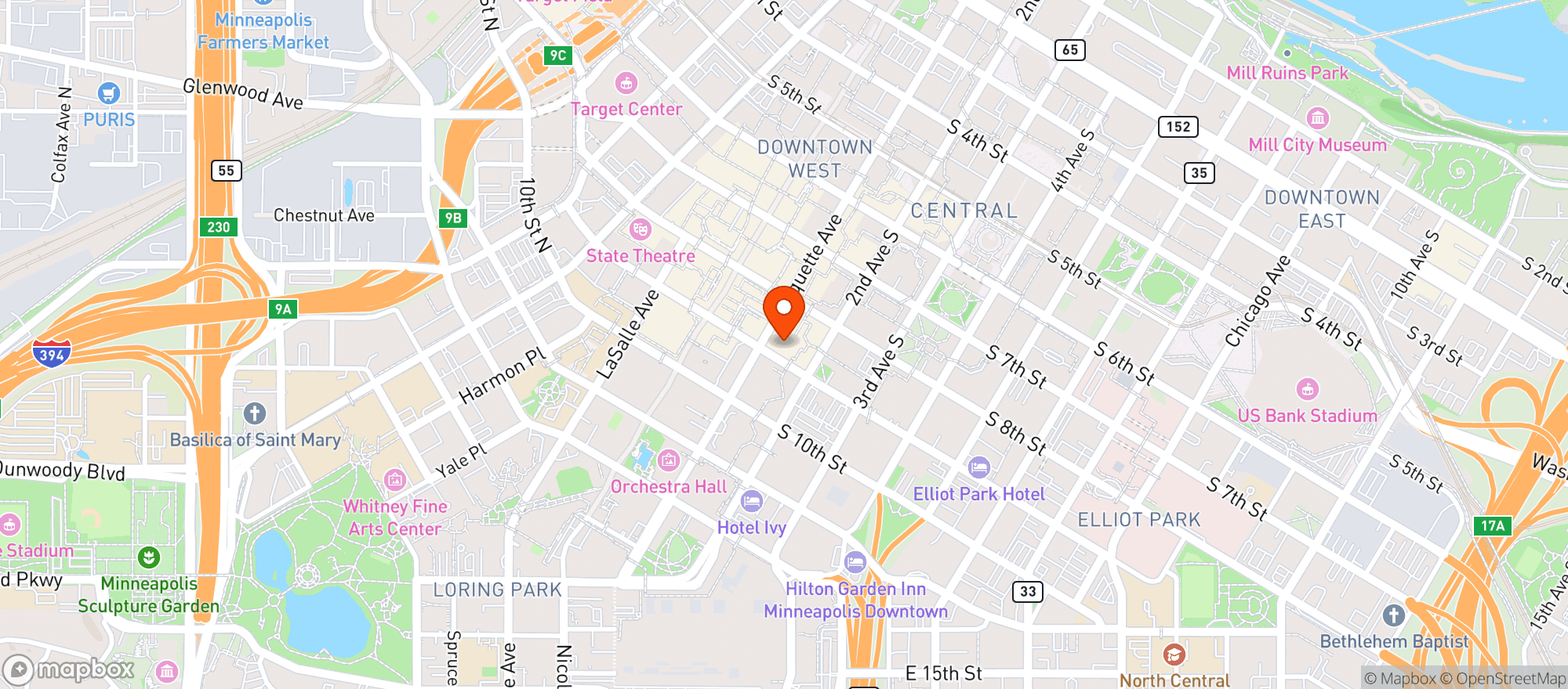 Map showing Mannys Steakhouse