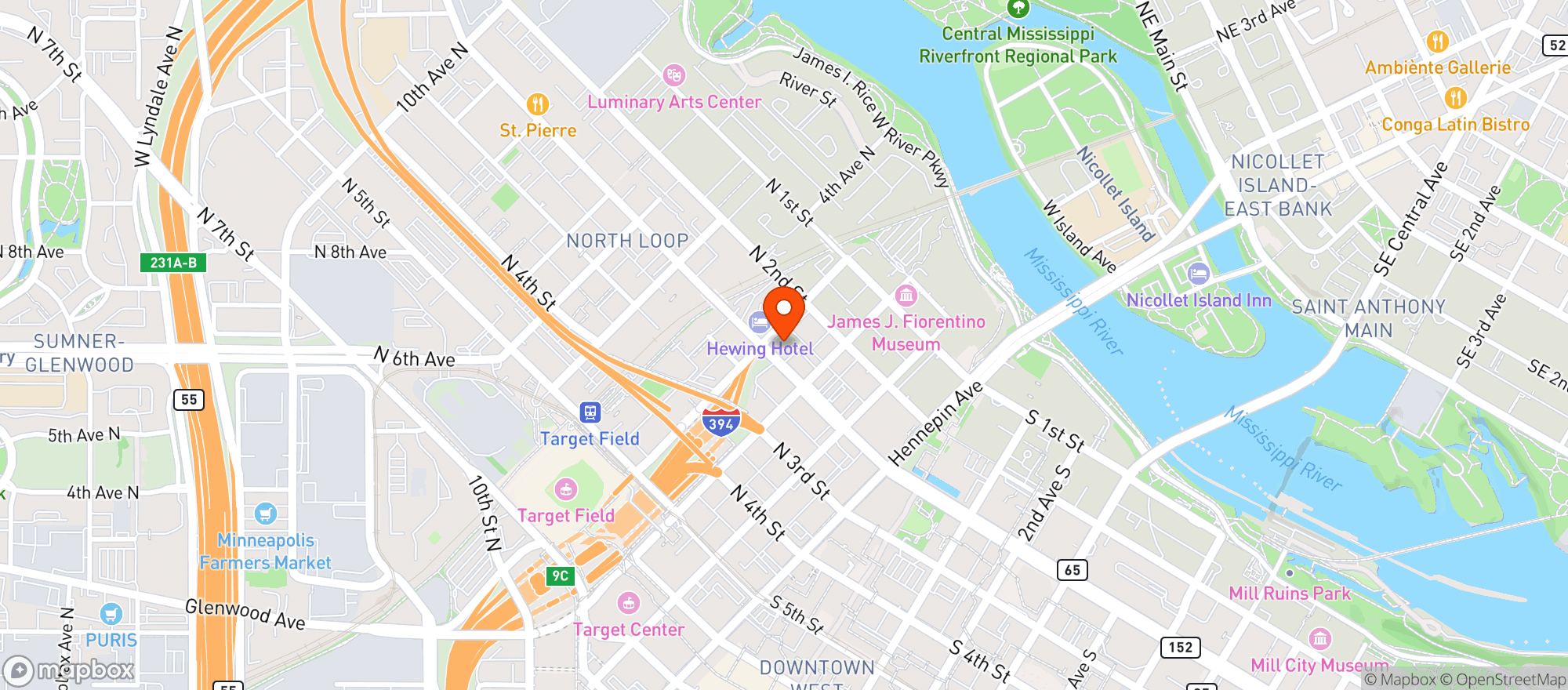 Map showing North Loop Wine & Spirits