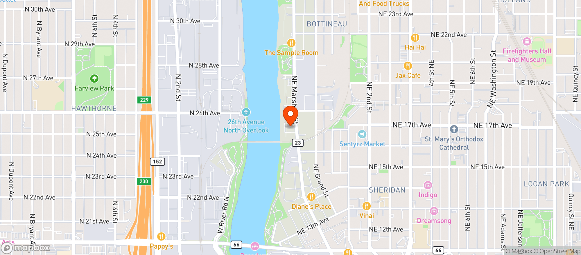 Map showing Aki's Breadhaus
