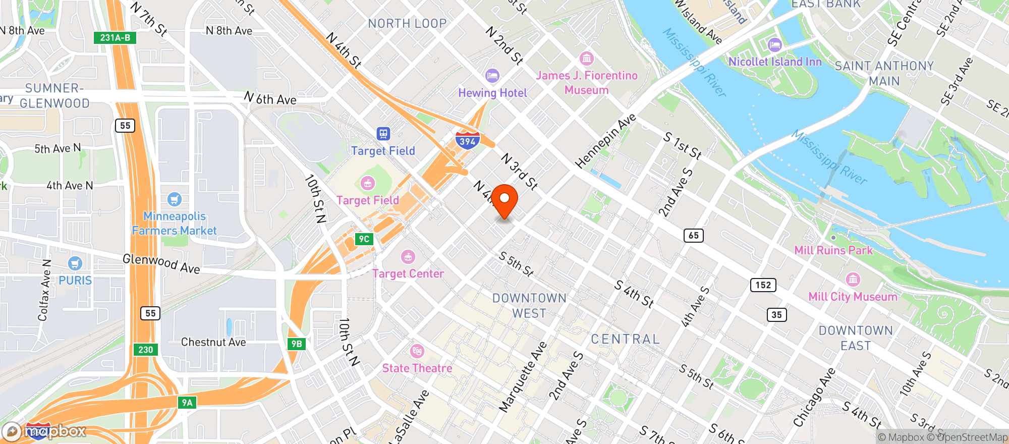 Map showing Gay 90s