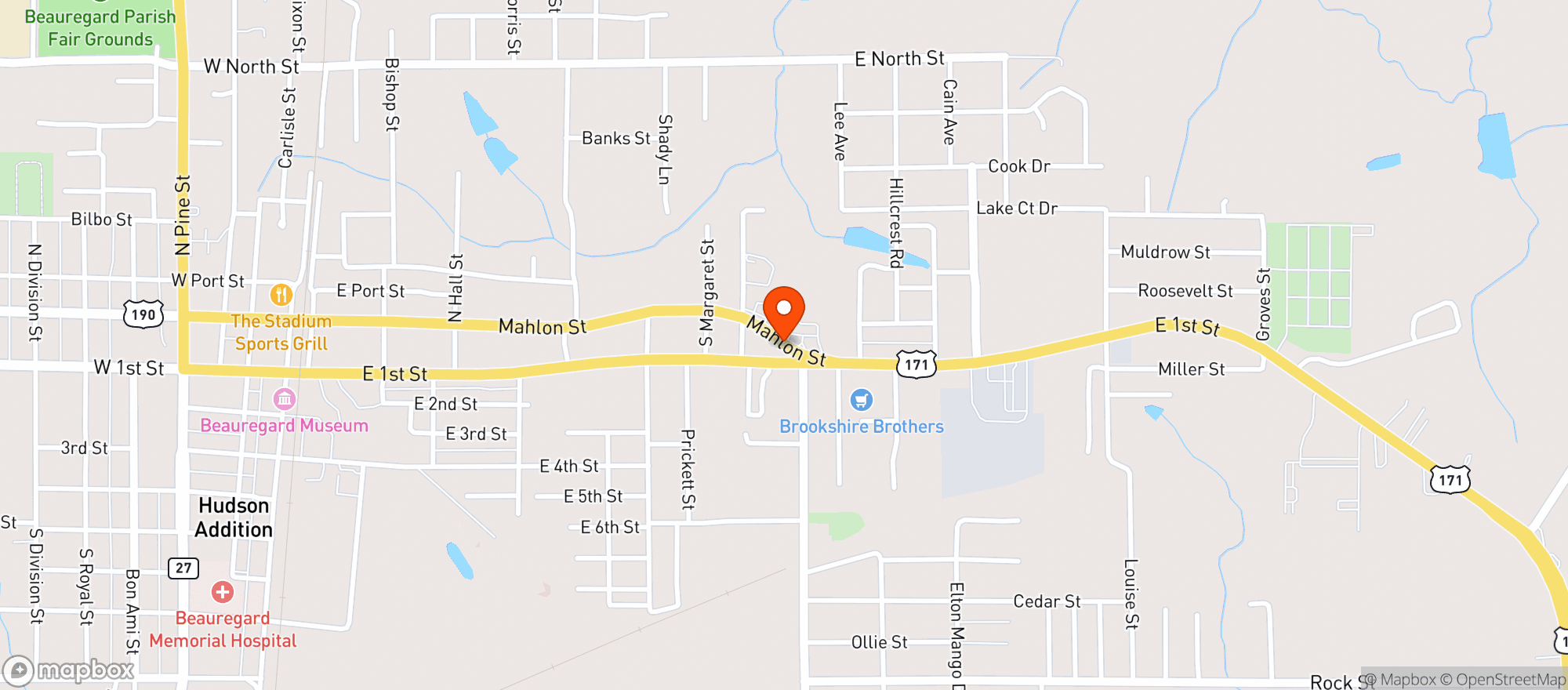 Map showing Sunshine Liquor Plus