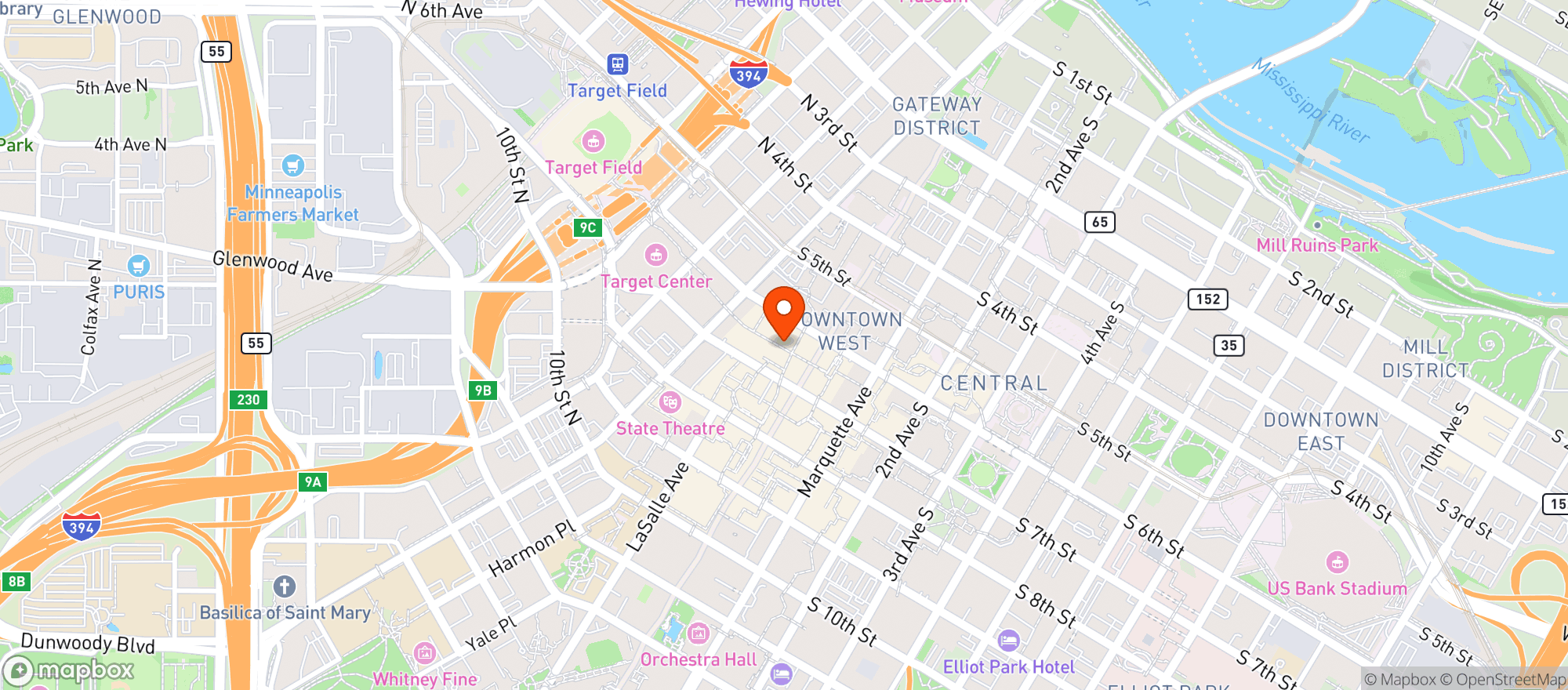 Map showing Fhima's Minneapolis