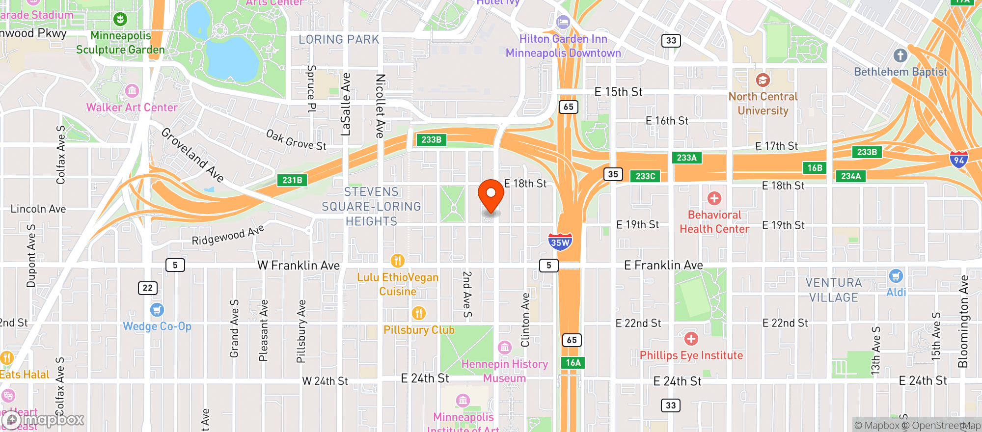 Map showing Boiler Room Coffee