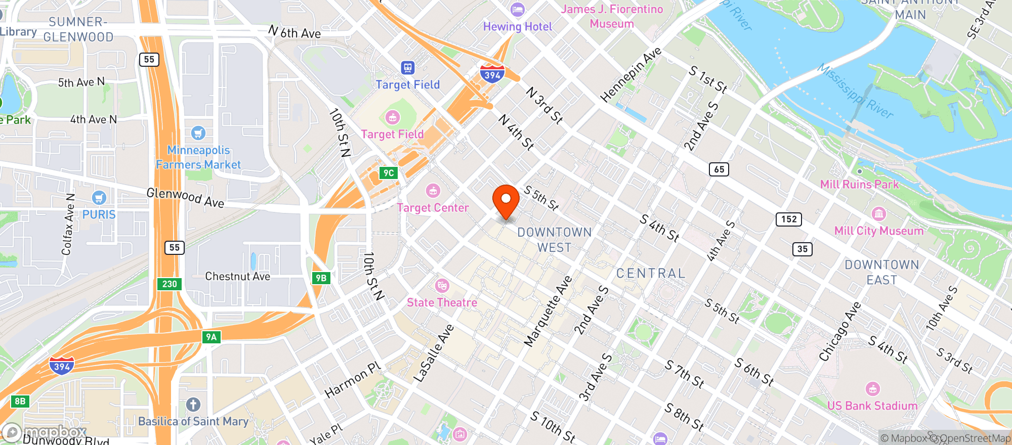 Map showing Lyons Pub