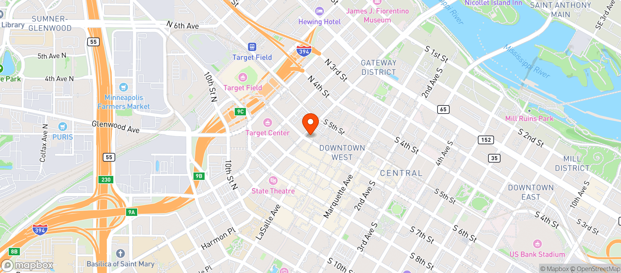 Map showing Embassy Suites