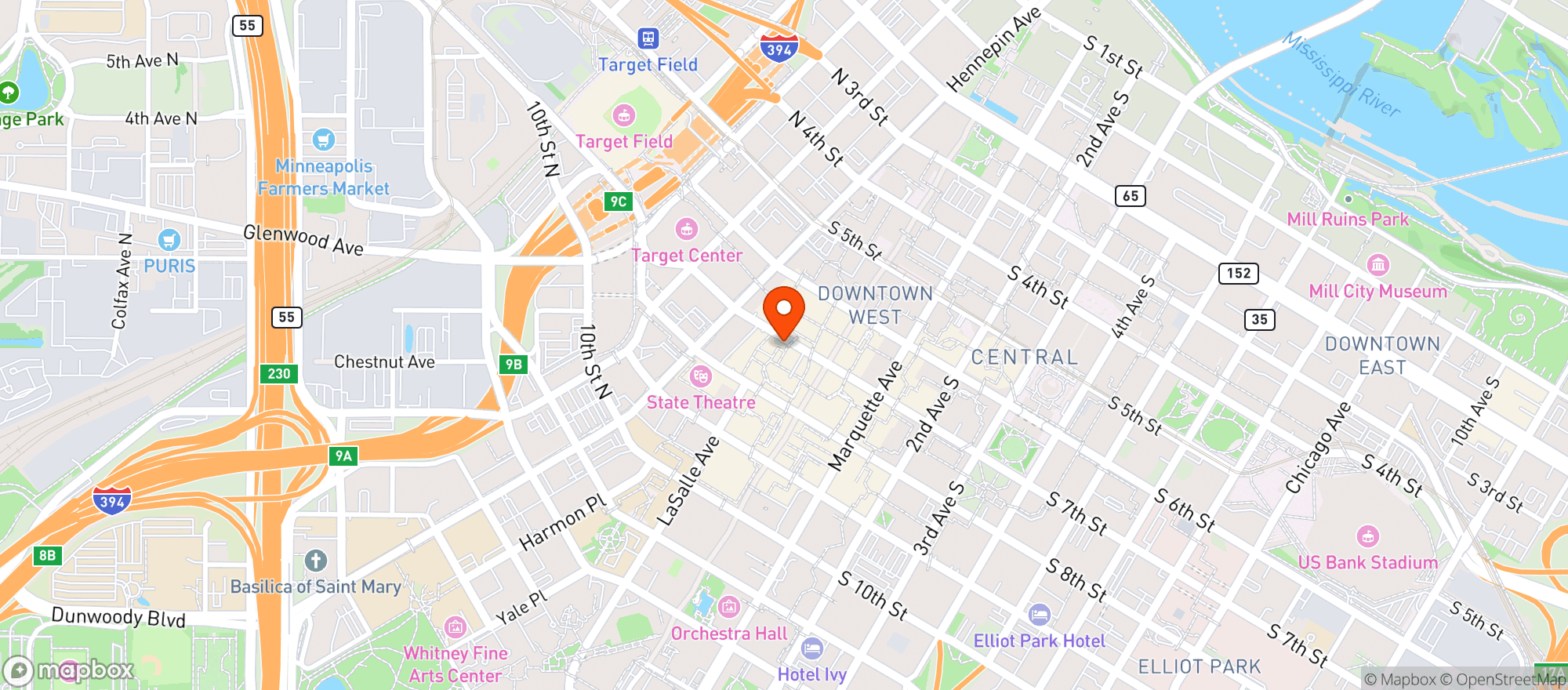 Map showing Royal Sonesta