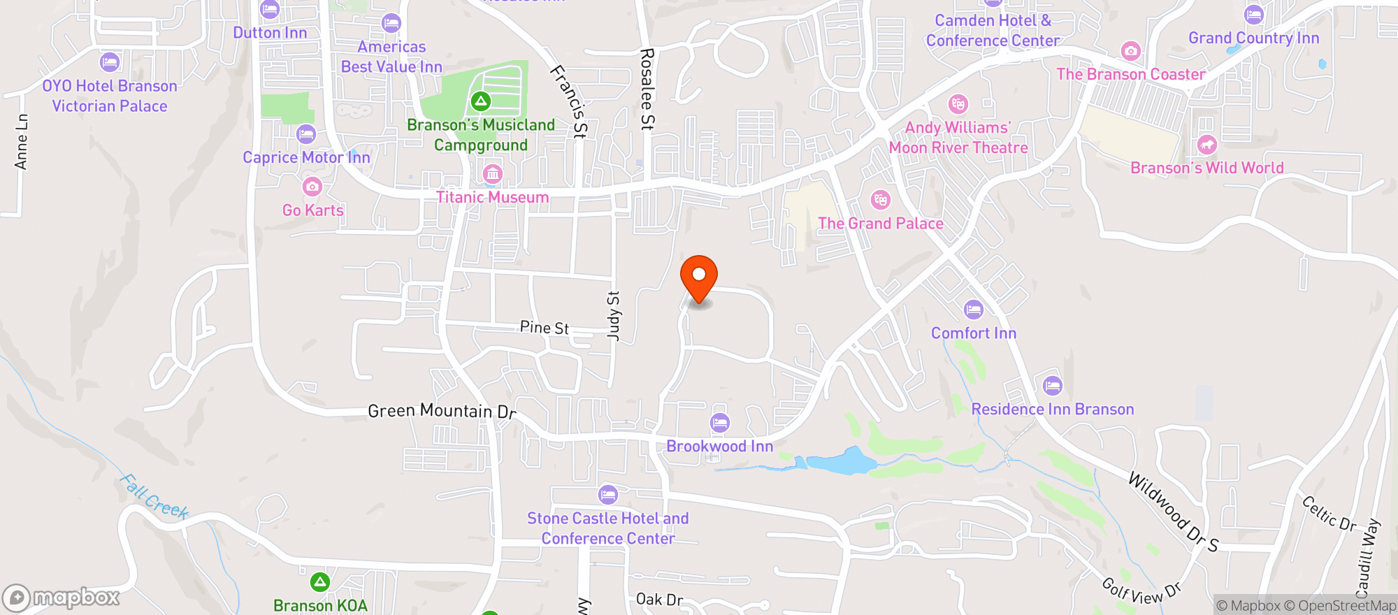 Map showing Marriotts Willow Ridge Lodge