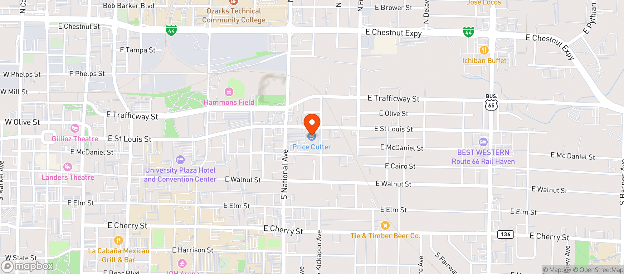 Map showing Price Cutter #35
