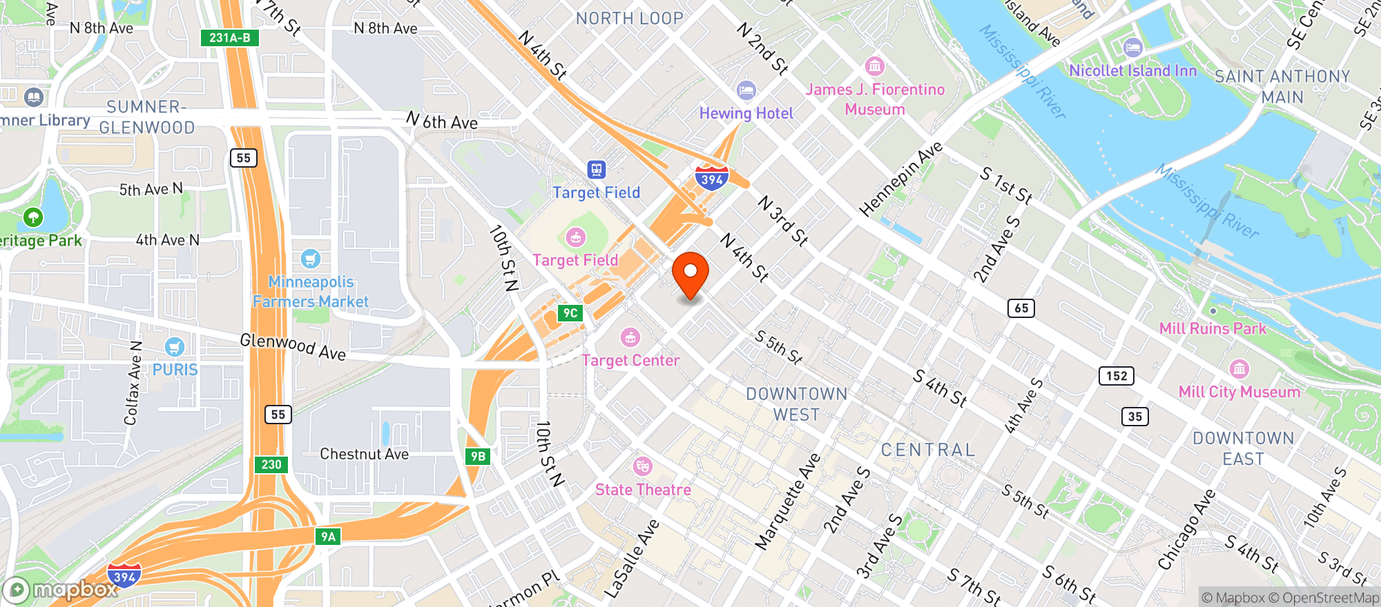 Map showing Smorgie S Mpls