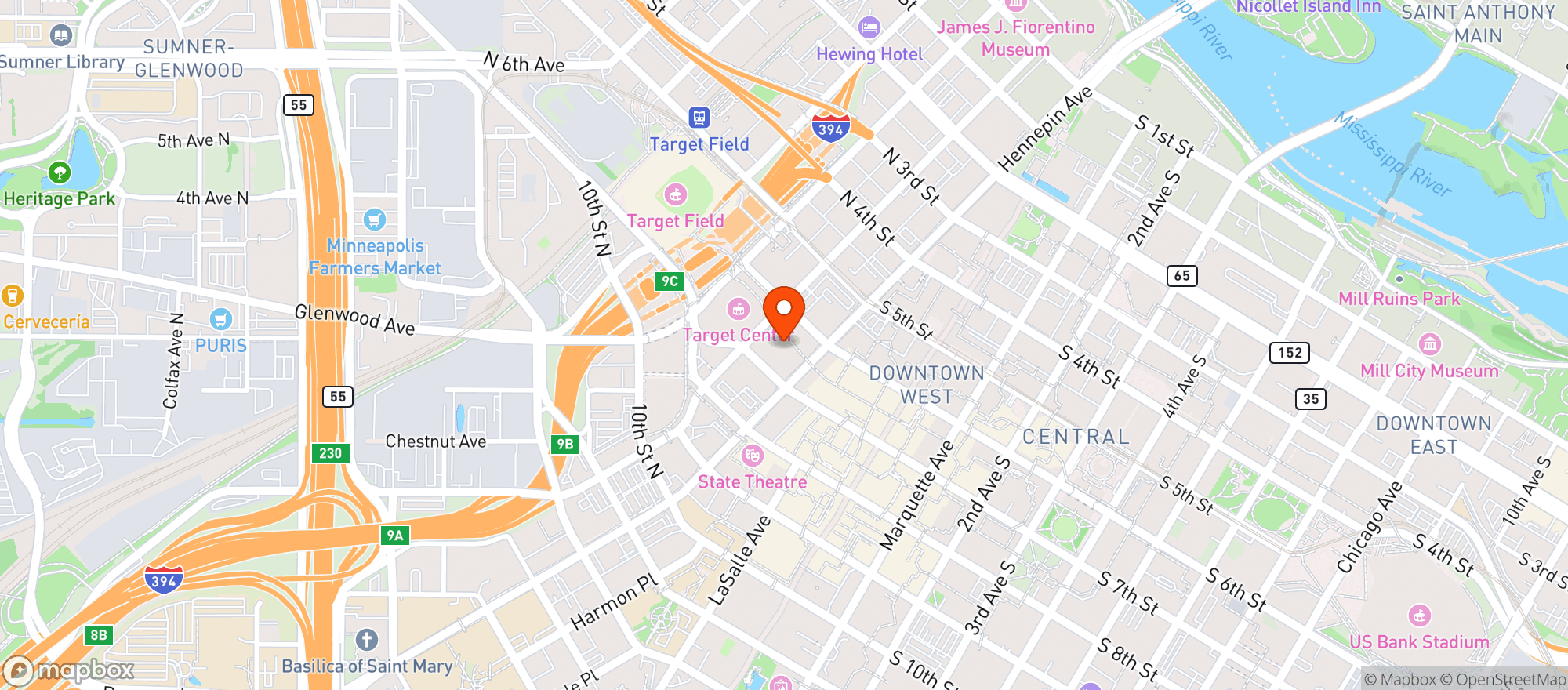 Map showing Kierans Irish Pub