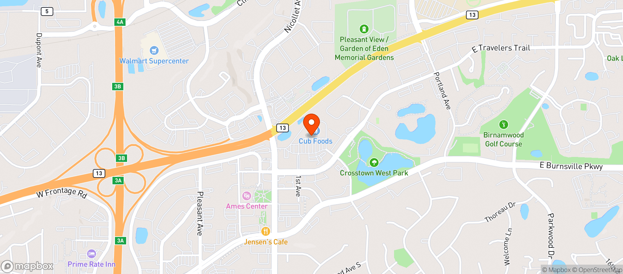 Map showing Cub Foods
