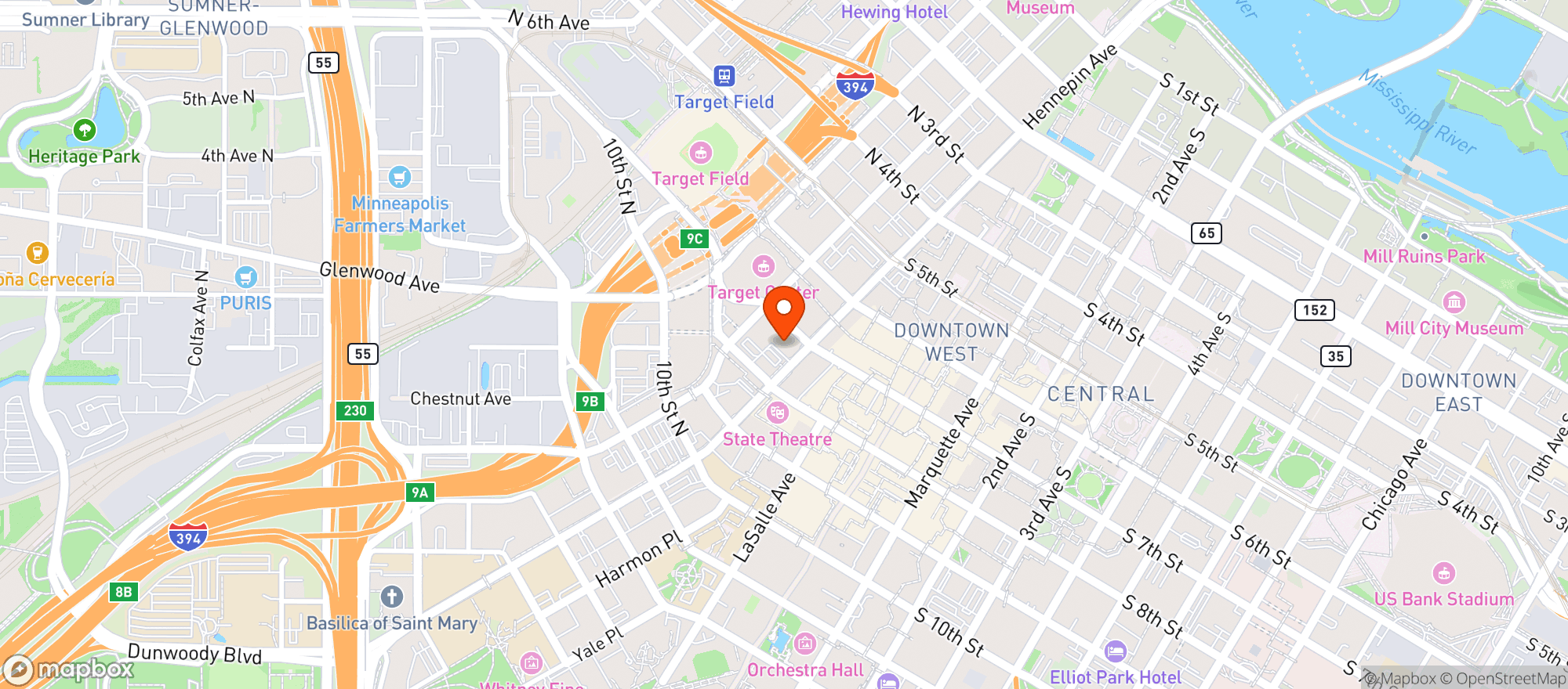 Map showing Pantages Theatre