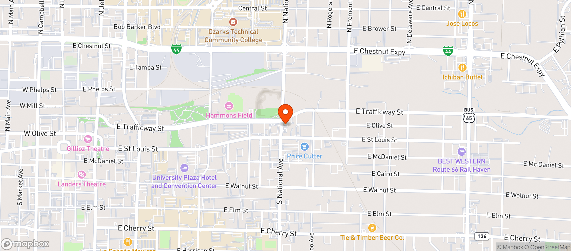 Map showing Greenlight - Springfield